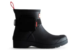 Shop Hunter Rain Ankle Boots Play Short Gears On Pouch Buckle Belt Boot Bl