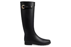 Cheap Hunter Rain Boots Refined Tall Gears On Eyelet Buckle Black