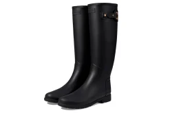 Cheap Hunter Rain Boots Refined Tall Gears On Eyelet Buckle Black