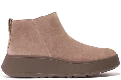 Shop Fitflop Wedged Ankle Boots F-Mode Suede Flatf Zip