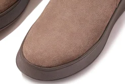 Shop Fitflop Wedged Ankle Boots F-Mode Suede Flatf Zip